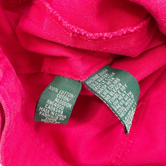 Ralph Lauren Vintage Y2K Cropped Denim Jacket Women's Size L Red - Picture 7 of 7